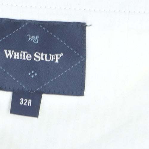 White Stuff Men's Grey Herringbone Chino Trousers 32R