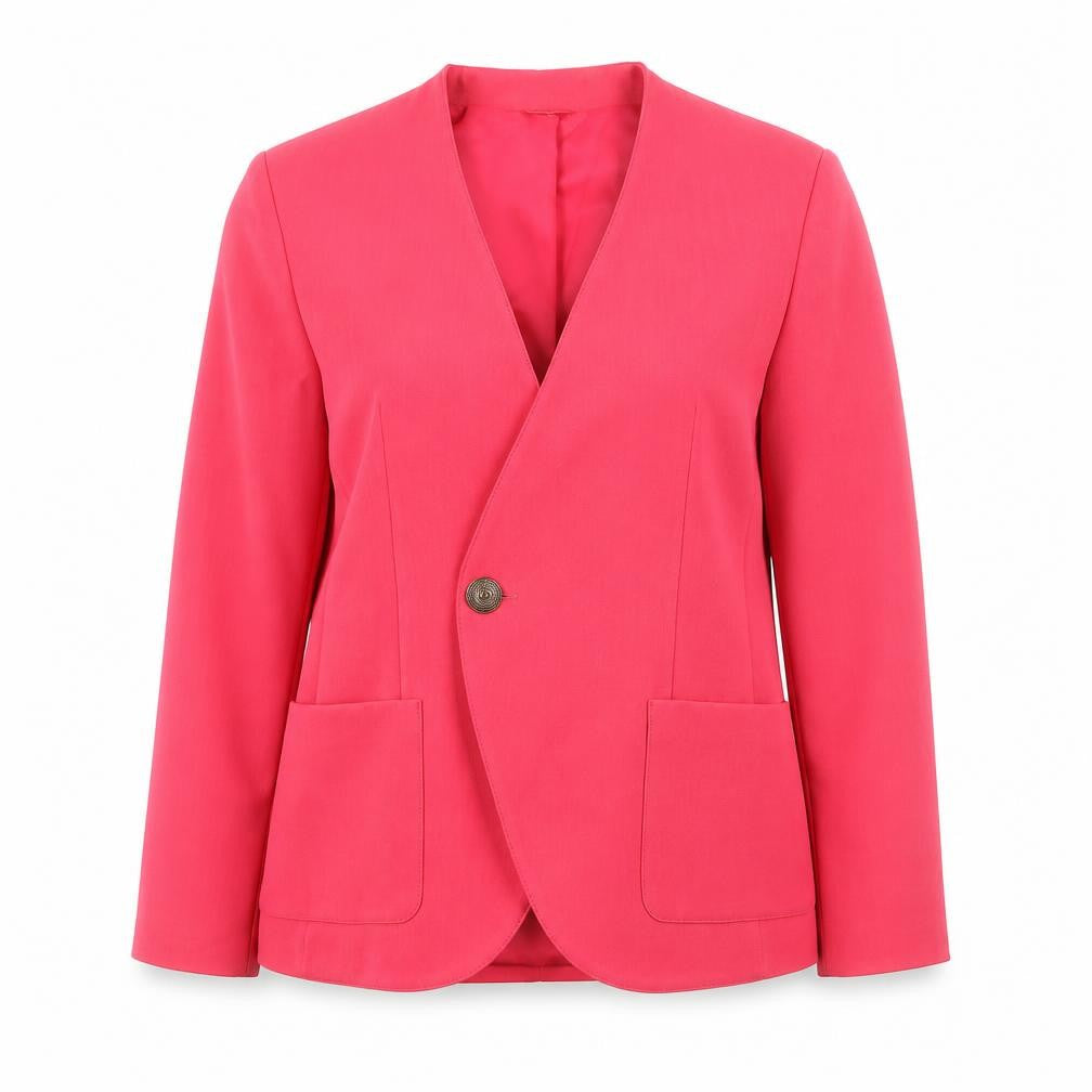 C&A Women Pink Regular Fit Single-Breasted Blazer Size 16