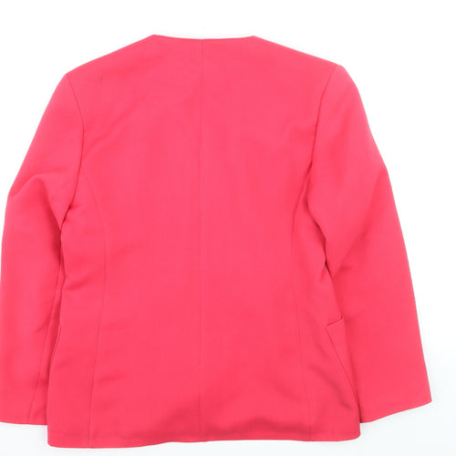 C&A Women Pink Regular Fit Single-Breasted Blazer Size 16