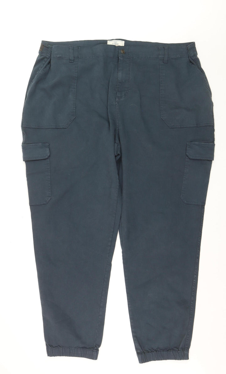 Fat Face Mens Blue Cargo Trousers 24L Regular Fit Cotton Blend