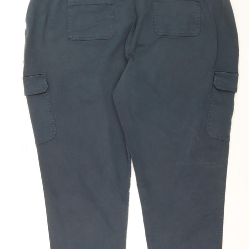 Fat Face Mens Blue Cargo Trousers 24L Regular Fit Cotton Blend