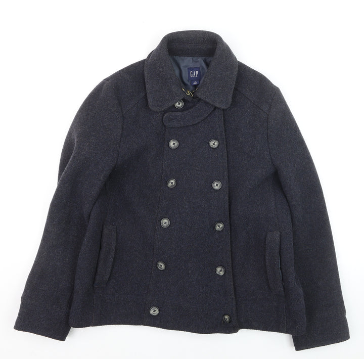 GAP Women’s Navy Wool Blend Pea Coat L Classic Winter Jacket
