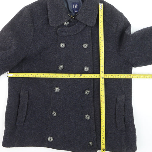 GAP Women’s Navy Wool Blend Pea Coat L Classic Winter Jacket