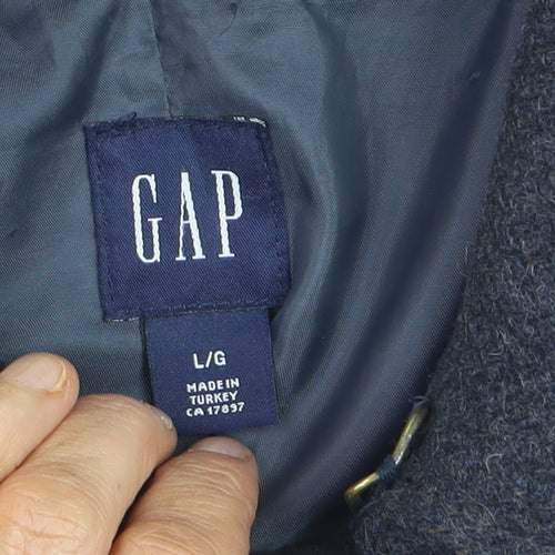 GAP Women’s Navy Wool Blend Pea Coat L Classic Winter Jacket