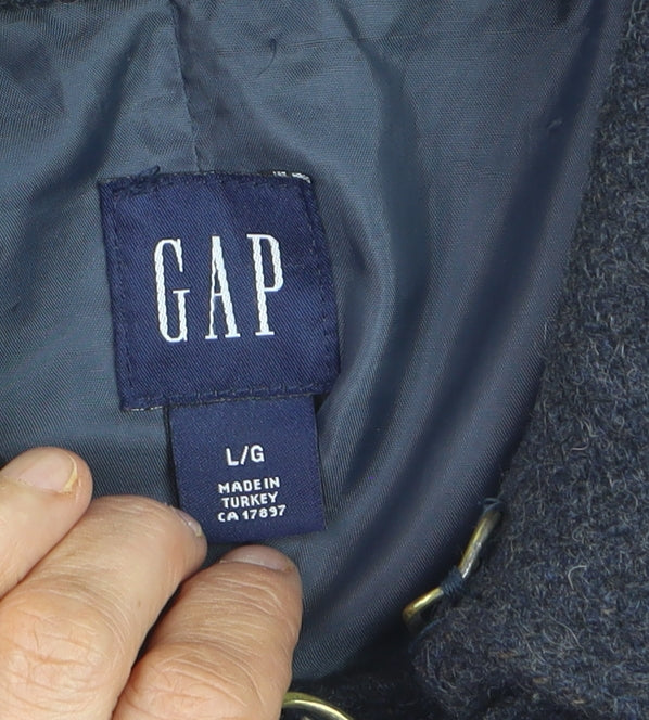GAP Women’s Navy Wool Blend Pea Coat L Classic Winter Jacket