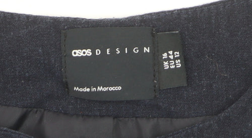 ASOS DESIGN Women's Blue Linen Blend Waistcoat Size 16 Tailored Sleeveless