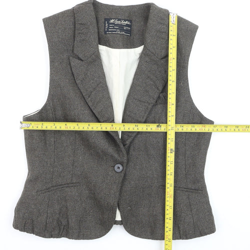 AllSaints Spitalfields Womens Brown Size 14 Wool Blend Suit Waistcoat