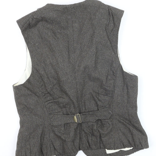 AllSaints Spitalfields Womens Brown Size 14 Wool Blend Suit Waistcoat