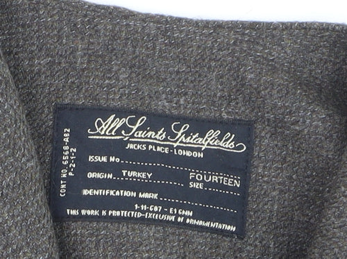 AllSaints Spitalfields Womens Brown Size 14 Wool Blend Suit Waistcoat