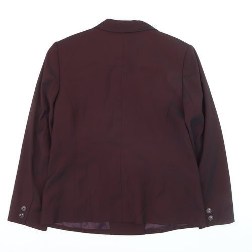 Amanda Smith Womens Purple Size 14 Double-Breasted Stretch Suit Jacket