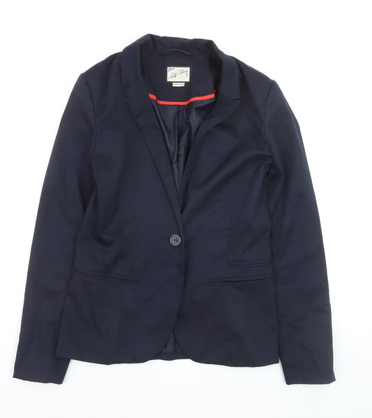 Pull & Bear Women's Navy Blue Slim Fit Blazer Size 10 Single Breasted