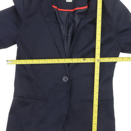 Pull & Bear Women's Navy Blue Slim Fit Blazer Size 10 Single Breasted
