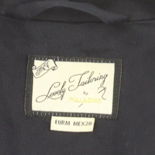 Pull & Bear Women's Navy Blue Slim Fit Blazer Size 10 Single Breasted