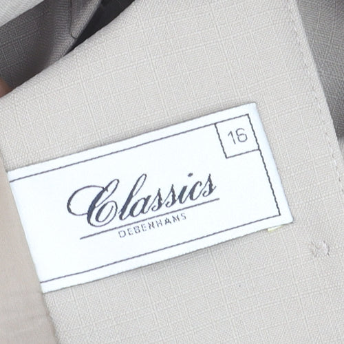 Debenhams Classics Beige Women's Size 16 Single-Breasted Blazer