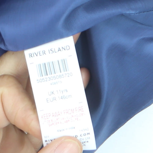 River Island Boys Blue Waistcoat 11 Years Formal Suit Waistcoat Lined