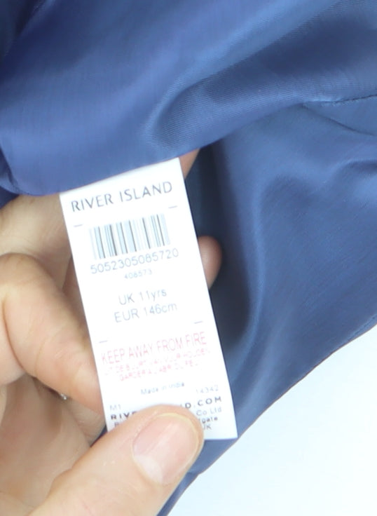 River Island Boys Blue Waistcoat 11 Years Formal Suit Waistcoat Lined