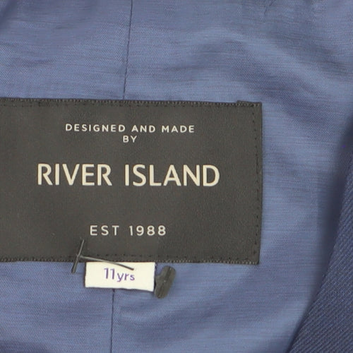 River Island Boys Blue Waistcoat 11 Years Formal Suit Waistcoat Lined