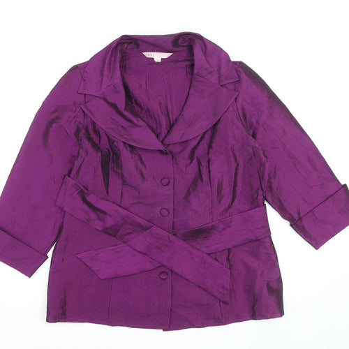 Cleo Women’s Purple Belted Suit Jacket L Satin Look Formal Wear