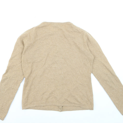 Kirkland Signature Women Beige 100% Cashmere Cardigan L