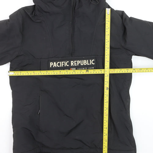 Pull&Bear Men’s Black Hooded Windbreaker Jacket Size S