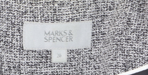 Marks and Spencer Women Grey Tweed Blazer Jacket Size 10 Classic Fit