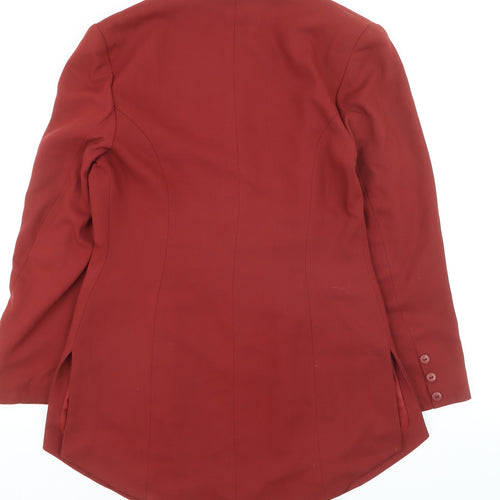 BHS Womens Red Size 12 Long Sleeve Tailored Blazer