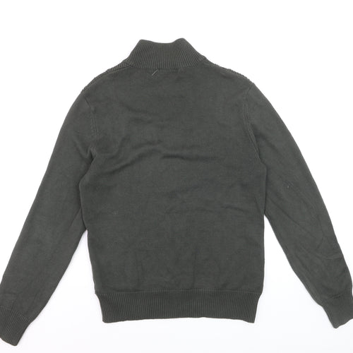 Calvin Klein Men's Green Full Zip Knit Jumper Size M