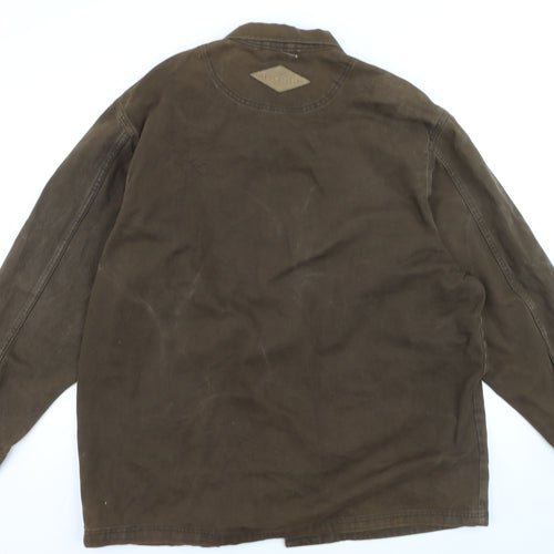 BOSS Mens Brown Cotton Twill Jacket L Classic Embroidered Logo