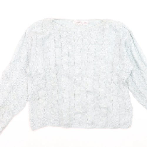 Jones New York Womens Ivory Cable-Knit Wool Blend Jumper S