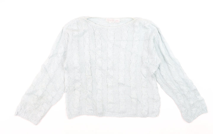 Jones New York Womens Ivory Cable-Knit Wool Blend Jumper S