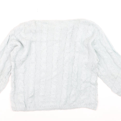 Jones New York Womens Ivory Cable-Knit Wool Blend Jumper S