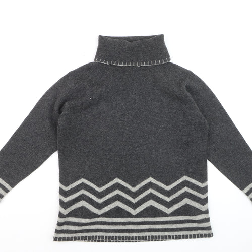 BHS Women’s Grey Roll Neck Wool Pullover Jumper Size 14-16
