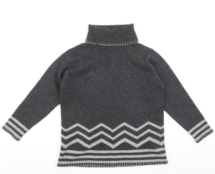 BHS Women’s Grey Roll Neck Wool Pullover Jumper Size 14-16
