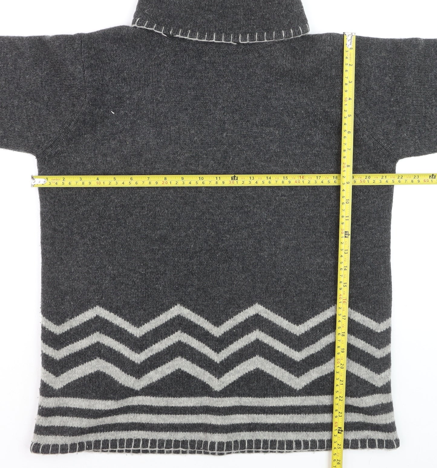 BHS Women’s Grey Roll Neck Wool Pullover Jumper Size 14-16