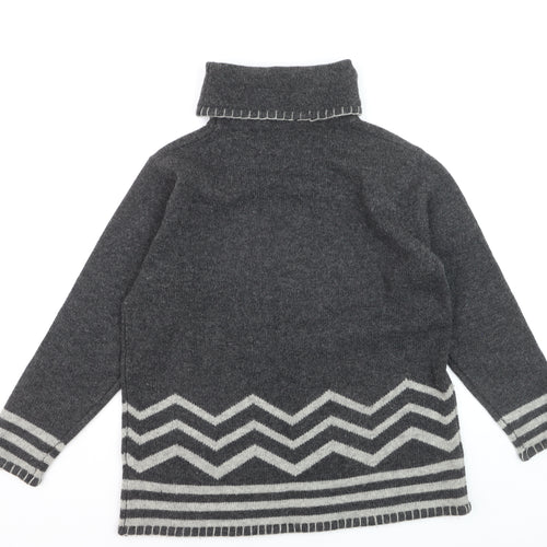 BHS Women’s Grey Roll Neck Wool Pullover Jumper Size 14-16