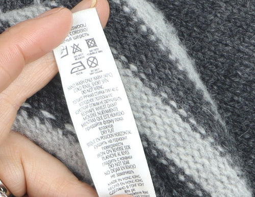 BHS Women’s Grey Roll Neck Wool Pullover Jumper Size 14-16