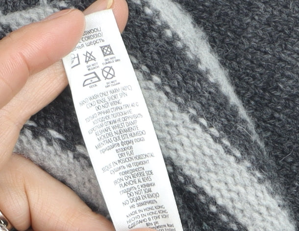 BHS Women’s Grey Roll Neck Wool Pullover Jumper Size 14-16