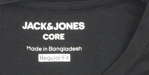 Jack & Jones Boys Black Graphic Print Urban Logo T-Shirt 10-11 Years Regular Fit