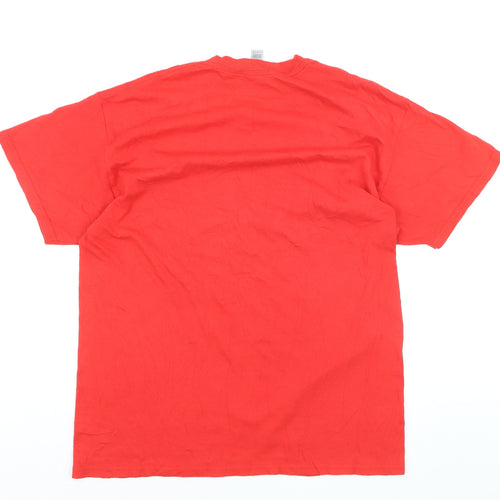 Fender Men's Red Graphic Music Band Cotton T-Shirt Size L