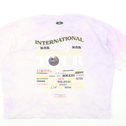 MAN Boohoo Men’s Multicoloured ‘Trippy Worldwide’ Graphic T-Shirt M Relaxed Fit