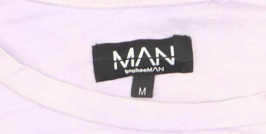 MAN Boohoo Men’s Multicoloured ‘Trippy Worldwide’ Graphic T-Shirt M Relaxed Fit