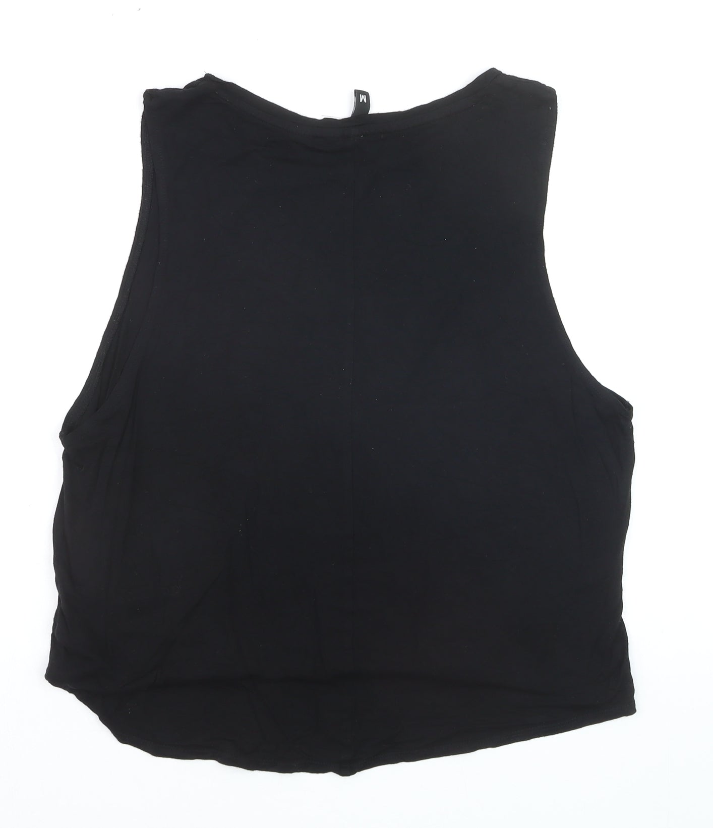 Bershka Womens Black Guns N' Roses Cropped Tank Top Size 12