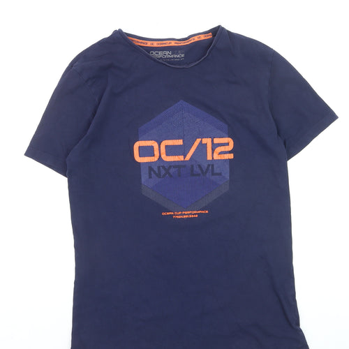 Ocean Cup Performance Men's Blue L Graphic Sports T-Shirt