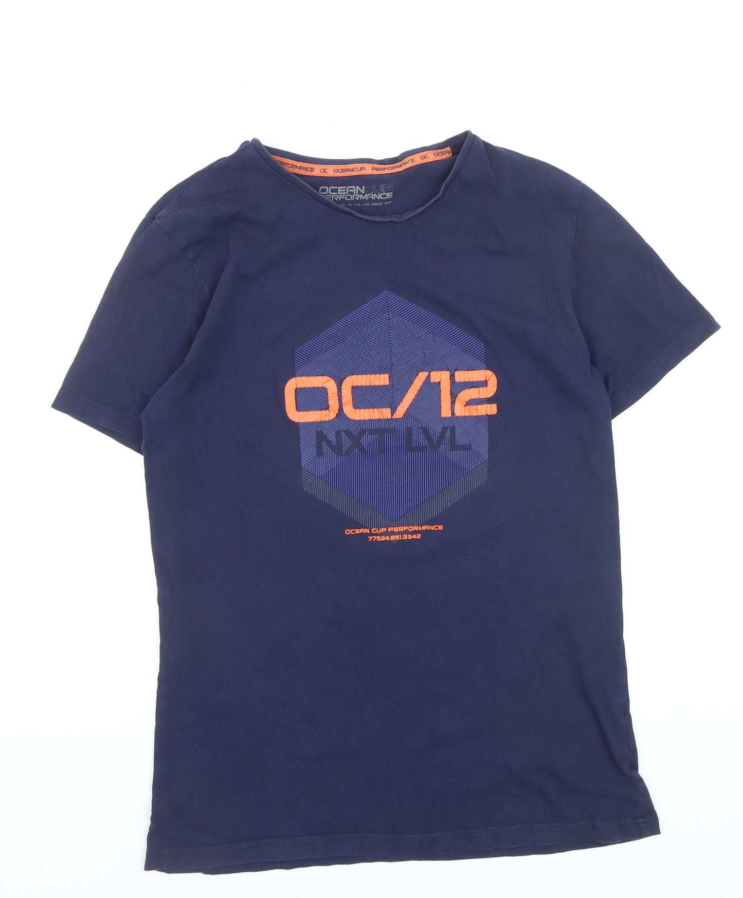 Ocean Cup Performance Men's Blue L Graphic Sports T-Shirt