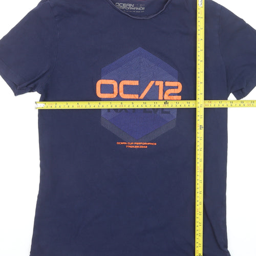 Ocean Cup Performance Men's Blue L Graphic Sports T-Shirt