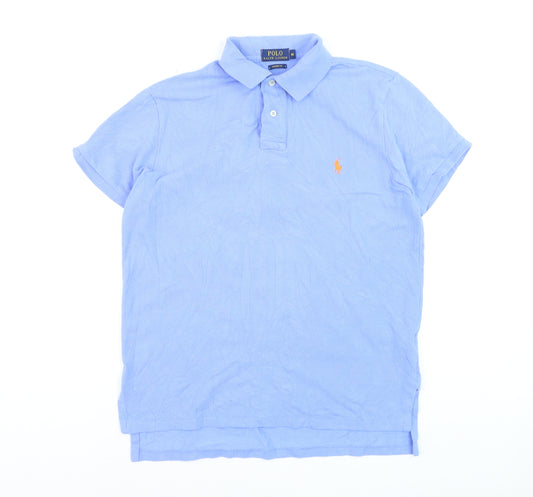 Ralph Lauren Men's Blue Custom Fit Polo Shirt Size M
