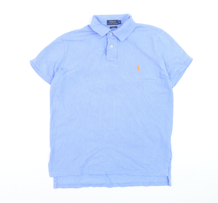 Ralph Lauren Men's Blue Custom Fit Polo Shirt Size M