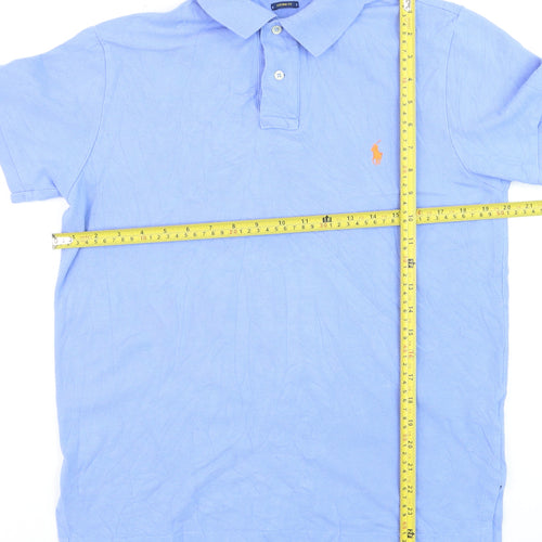 Ralph Lauren Men's Blue Custom Fit Polo Shirt Size M