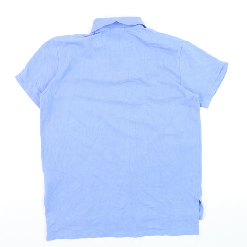 Ralph Lauren Men's Blue Custom Fit Polo Shirt Size M