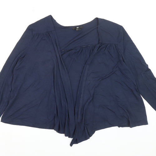 H&M Women’s Blue Viscose Long Sleeve Open Cardigan Size 12